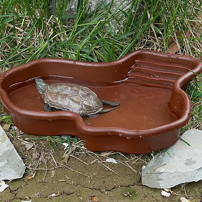 Bassin de bain pour tortue avec rampe et terrasse – Image 2