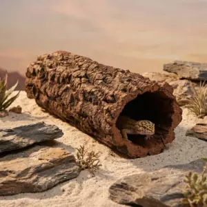 Cachette tronc creux pour reptiles et geckos léopard